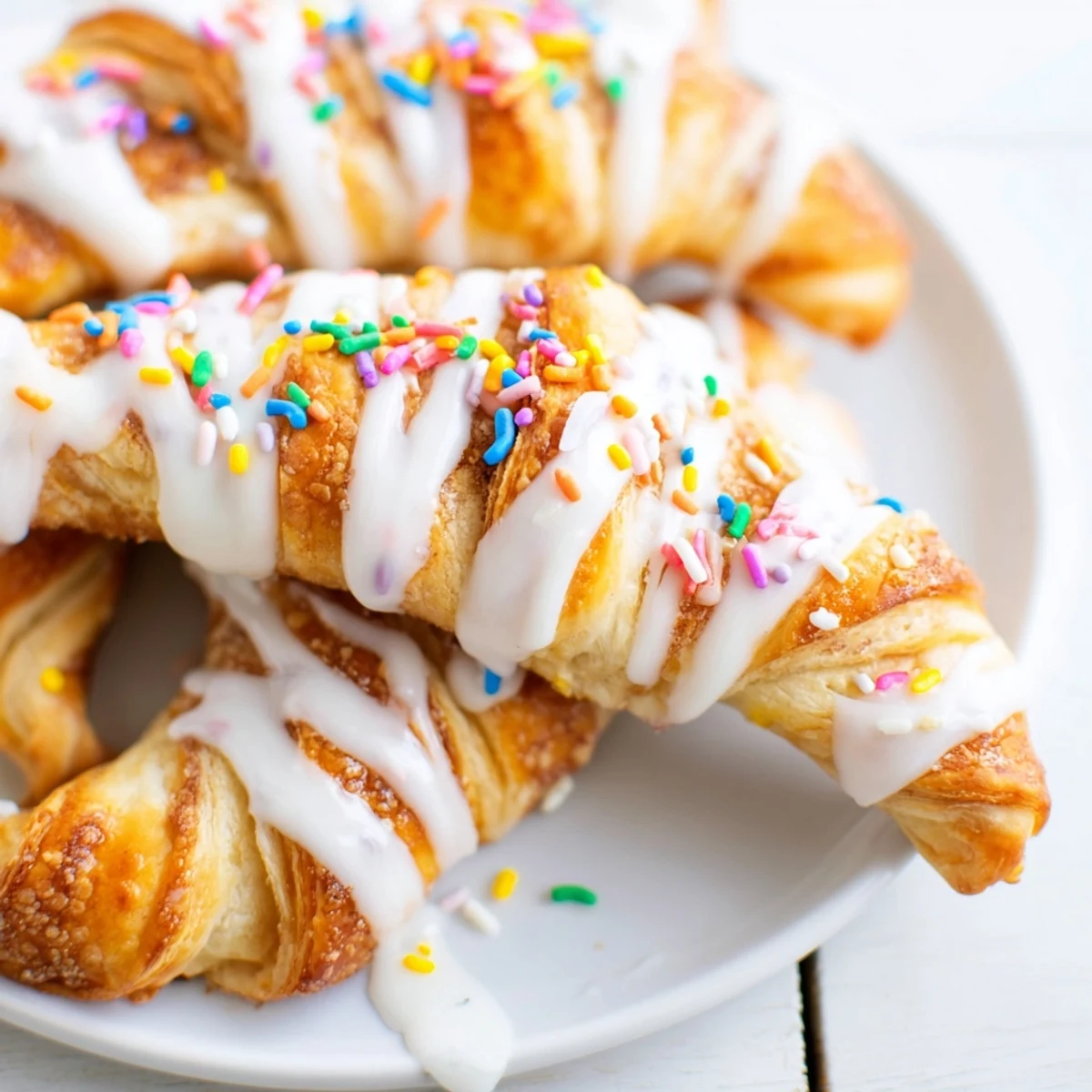Warm baked Easter Bunny Twists topped with sweet glaze and pastel decorations for festive spring desserts