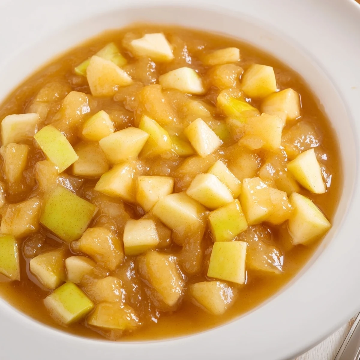 Warm oatmeal topped with Fall Caramel Apple Jam, sticky, sweet apple chunks