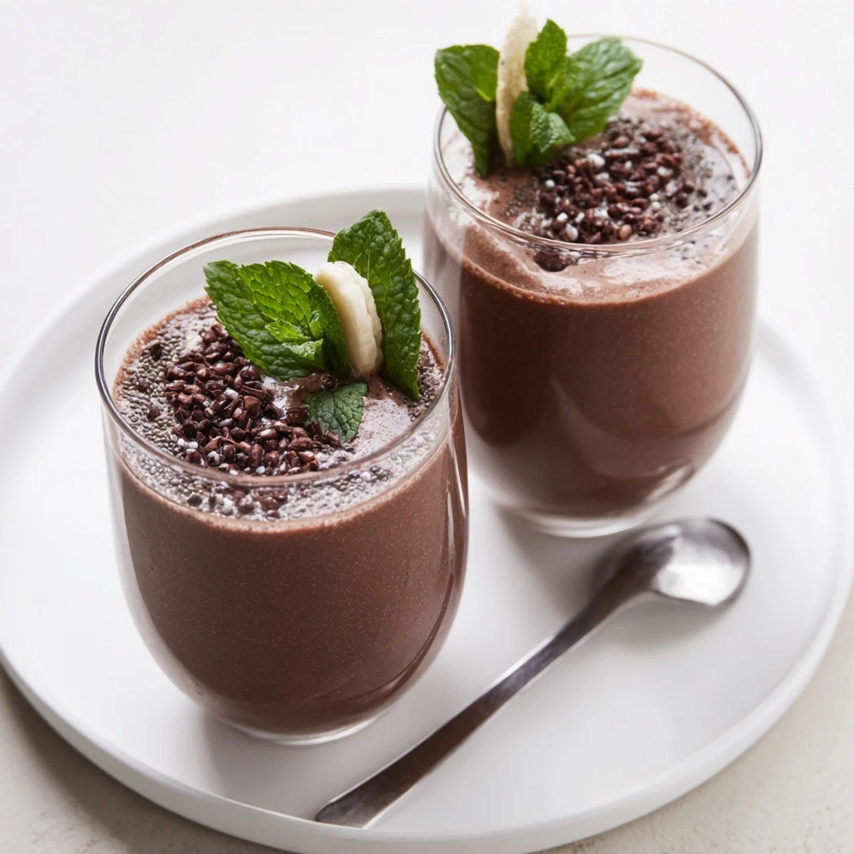 Rich Chocolate Beet Smoothie with velvety texture, served cold with straw