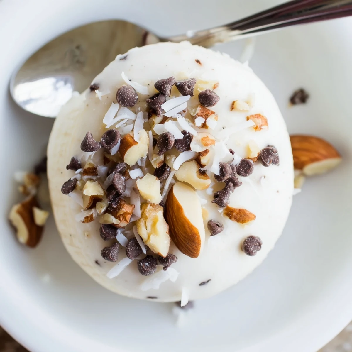 Frozen Banana Yogurt Bites arranged on parchment, creamy, sprinkled with chocolate chips.