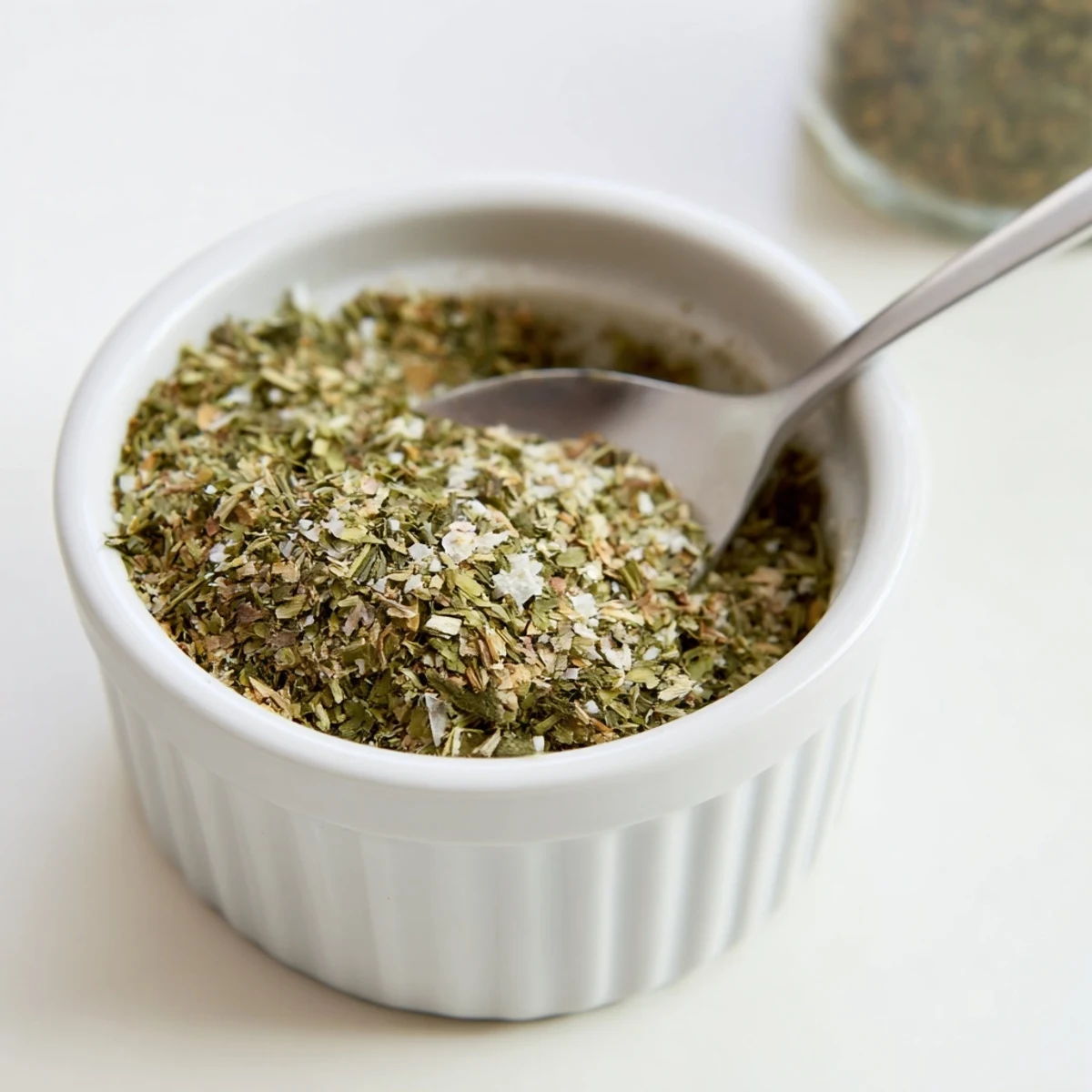 Bright, herby Dehydrated Tzatziki Seasoning Mix sprinkled over grilled chicken