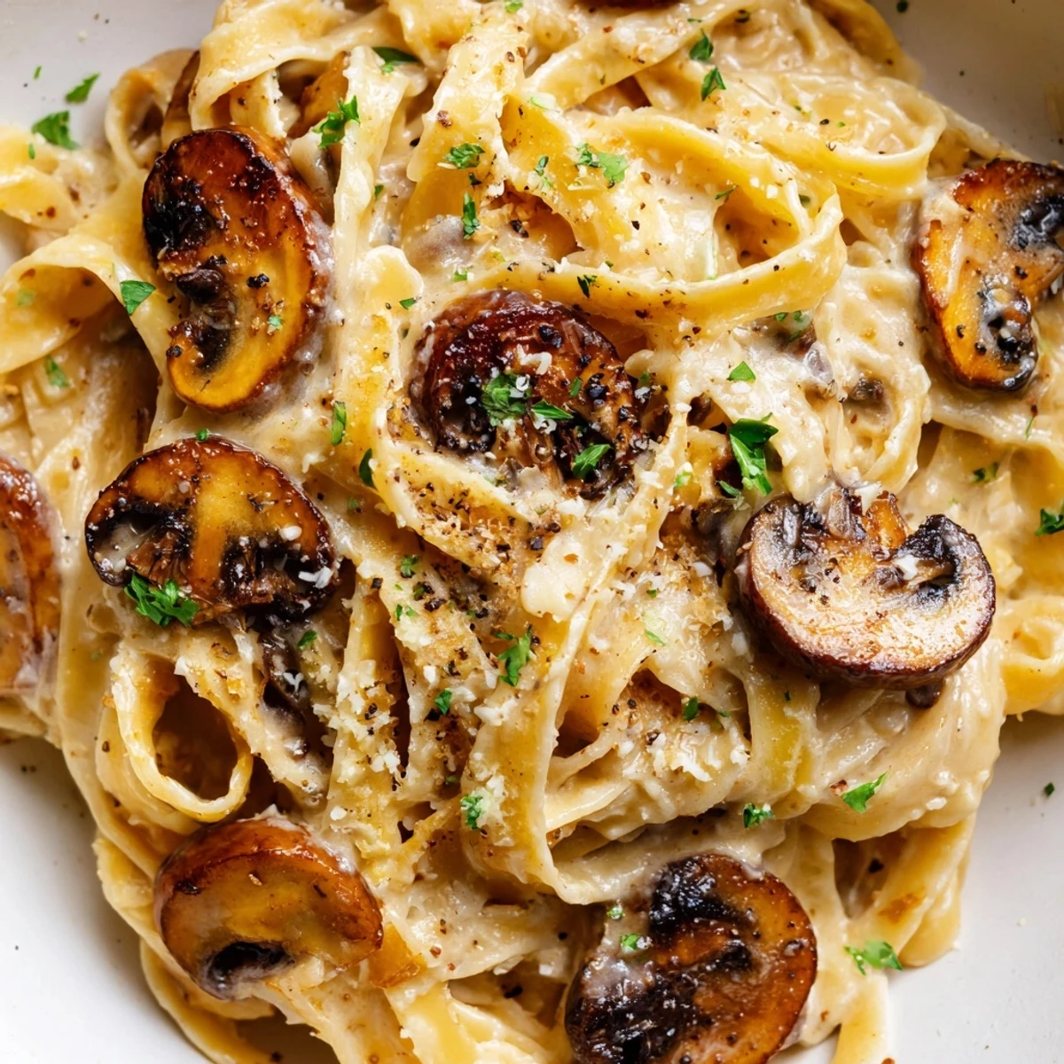 Golden caramelized mushrooms coat every strand of this creamy brown butter mushroom pasta