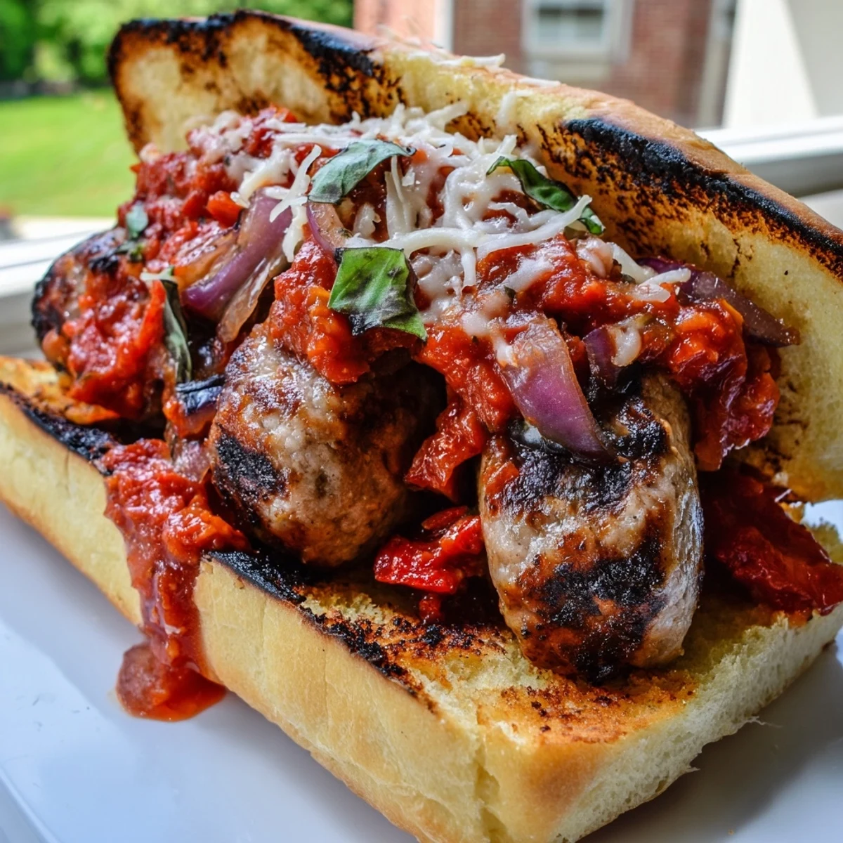 Grilled Sausage Grinders With Tomato