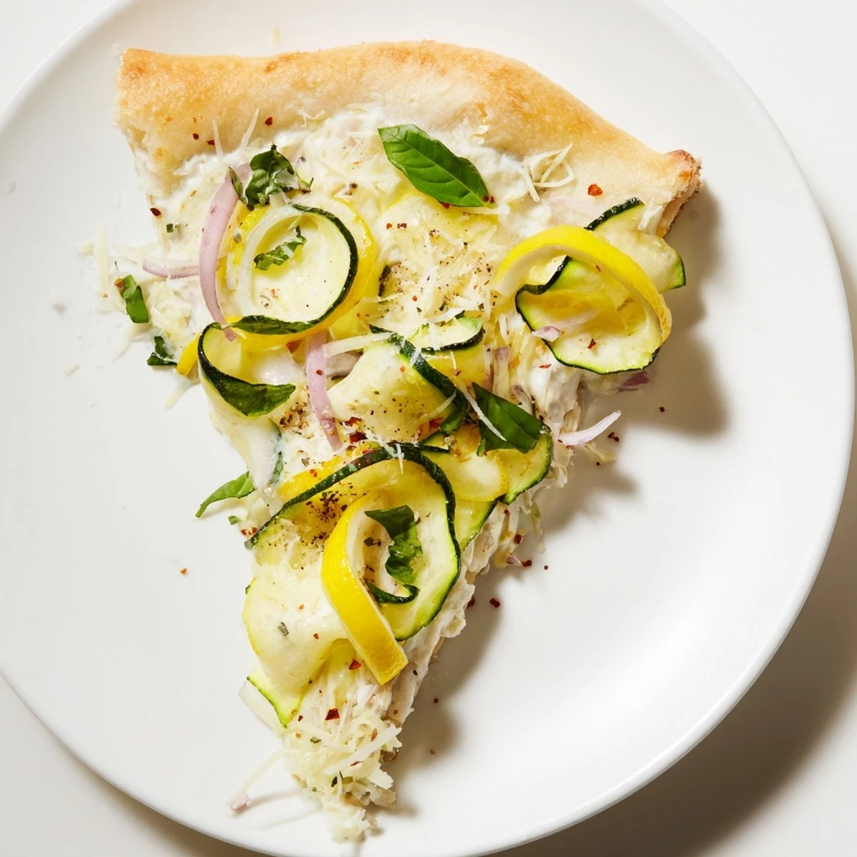 Vegetarian white pizza featuring creamy lemon ricotta and bubbling mozzarella cheese.