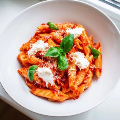 Tomato Garlic Ricotta Penne